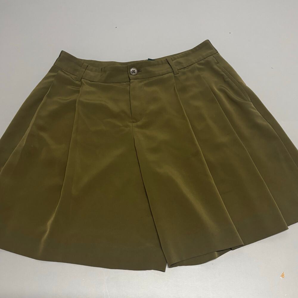 Lauren Ralph Lauren Skort Women 2 Olive Green Pleated Shorts Dressy Lightweight
